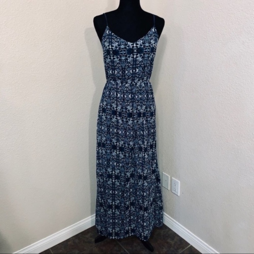 Abercrombie & Fitch Blue Printed Maxi Dress